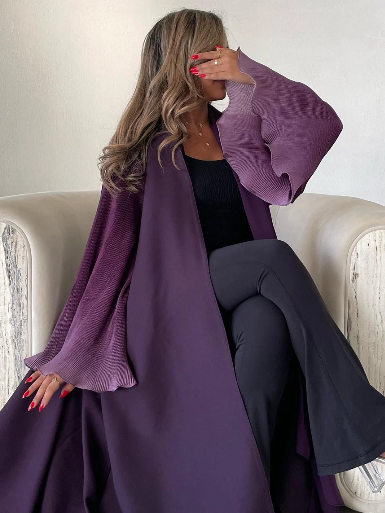 Flare Sleeve Casual Arabian Abaya