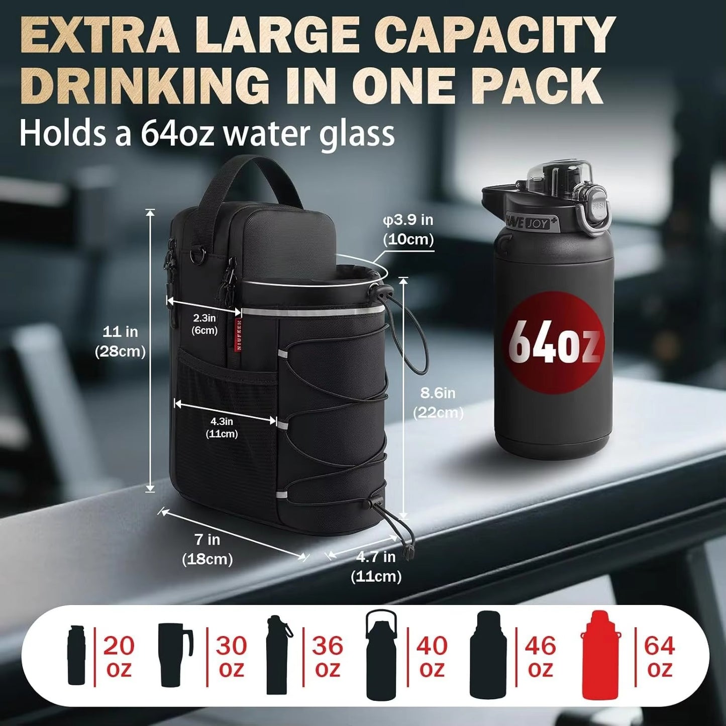 Magnetic Gym Bag with Bottle Bag