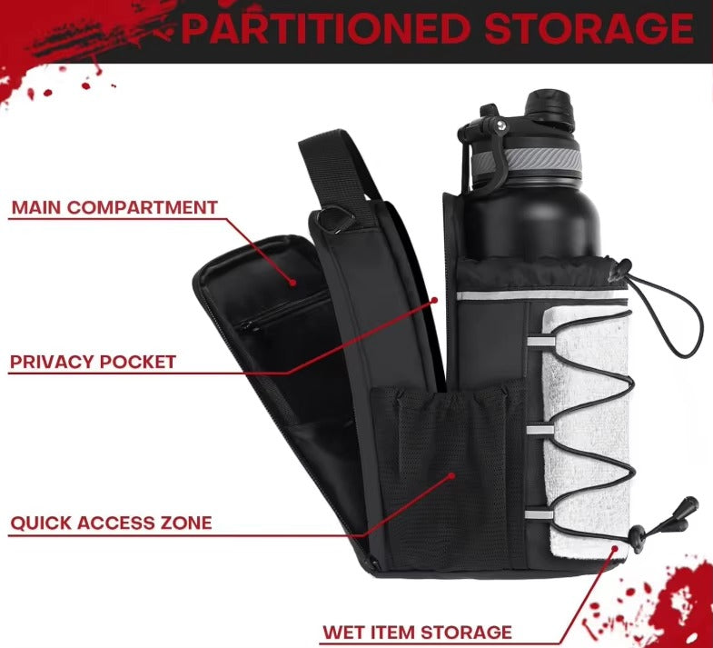 Magnetic Gym Bag with Bottle Bag