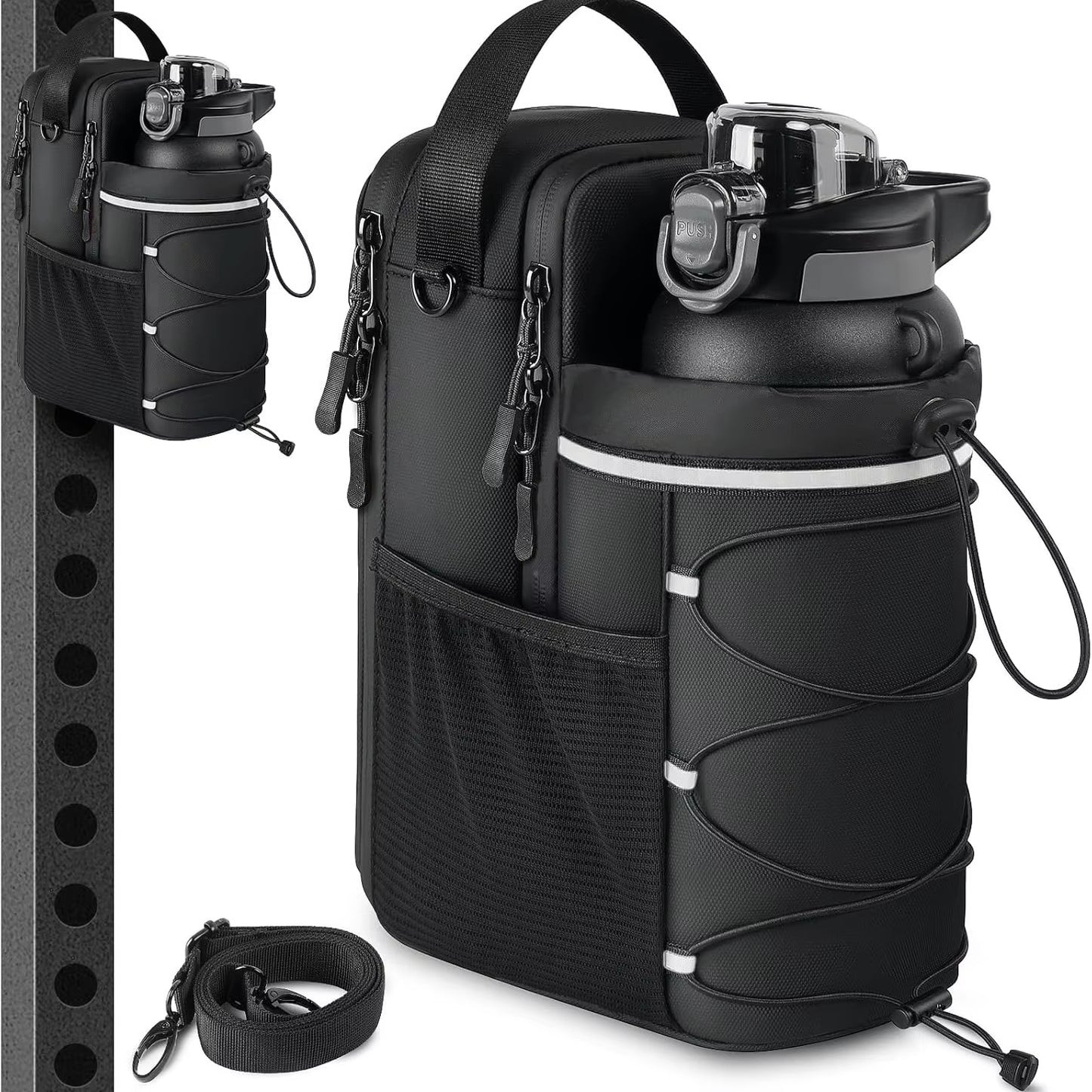 Magnetic Gym Bag with Bottle Bag